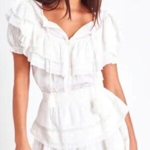 LoveShackFancy Liv Lace & Ruffle Minidress